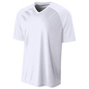 Youth Polyester V-Neck Strike Jersey with Contrast Sleeves