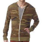 Men's Triblend Long-Sleeve Printed Full Zip Hoodie